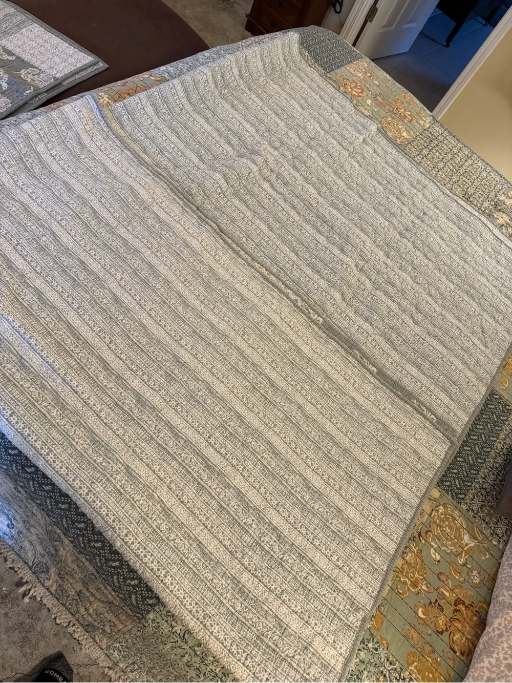 Sonoma Quilted Patchwork Bedspread in Sage and Cream
